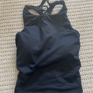 ALO Yoga Black Racerback lace up Tank Top